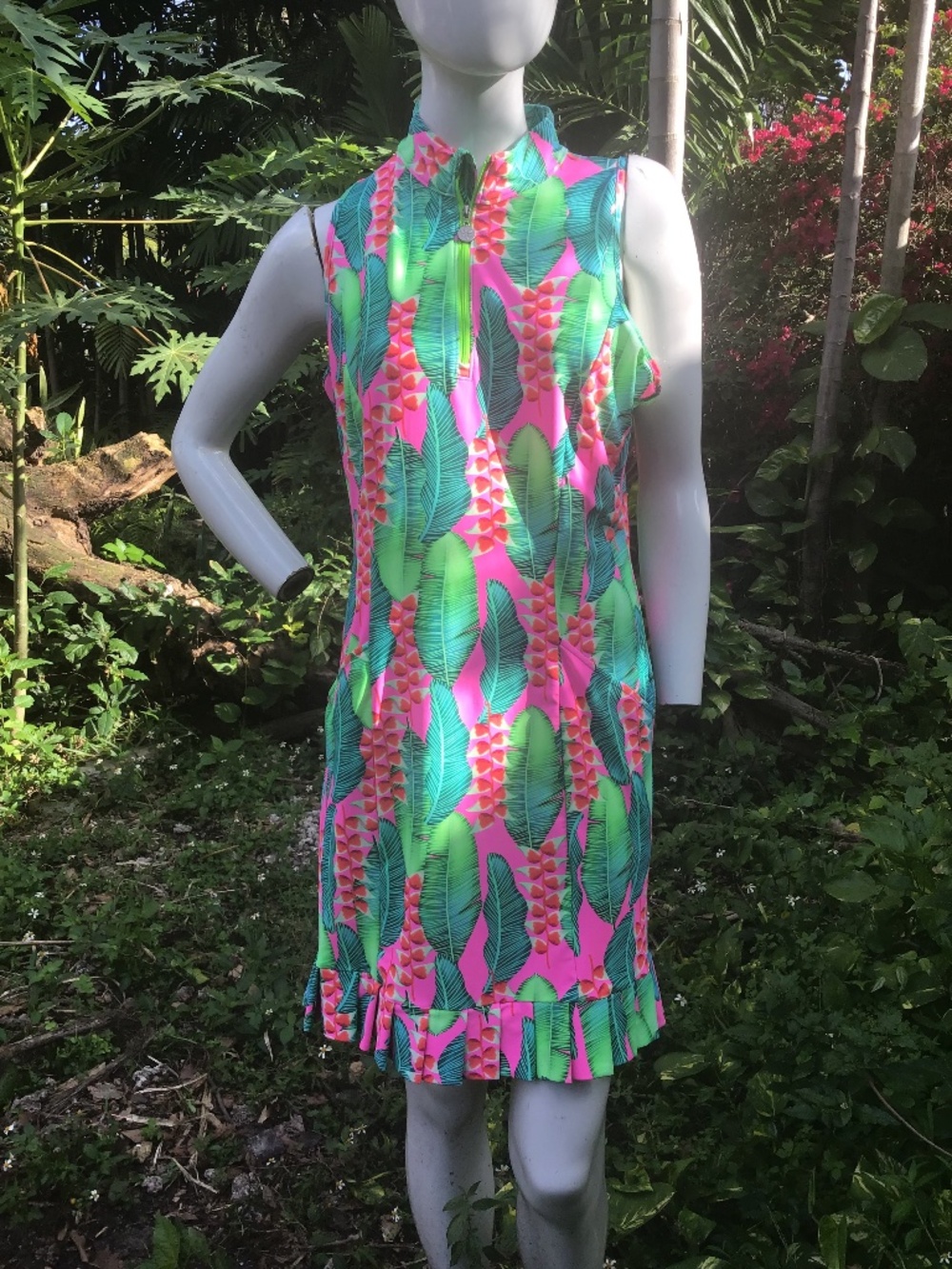 Vintage TZU TZU tennis dress with pockets zipper up front